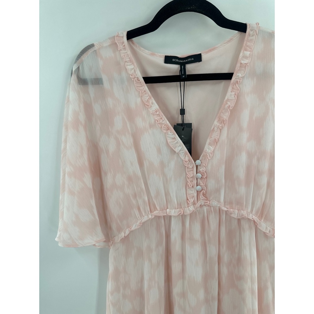 Bcbgmaxazria Short Sleeve Tiered Ruffle Dress in Potpourri Medium NWT - Picture 3 of 6